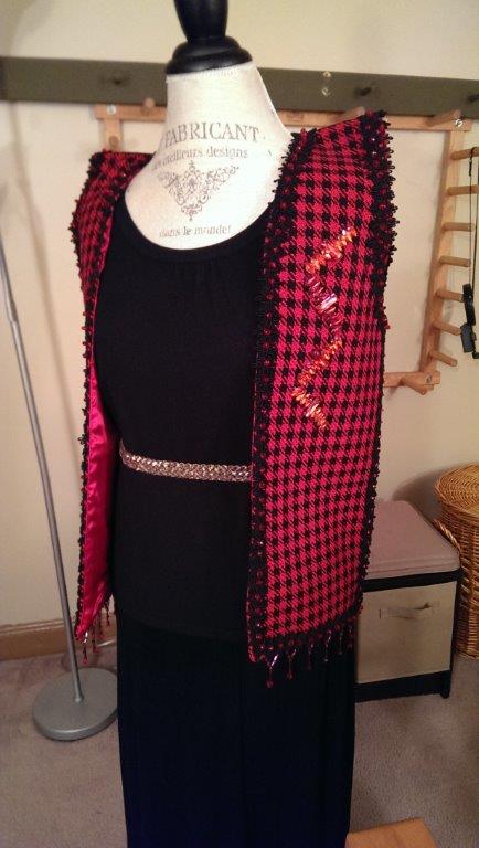 Red Houndstooth Vest Front