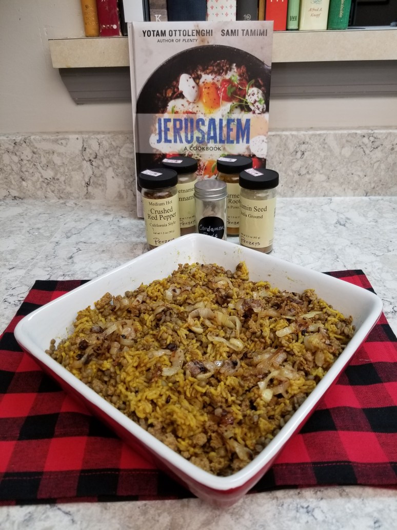 Lentil, Beef and Rice Mejadra