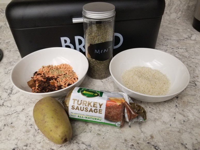 lentil rice sausage curry